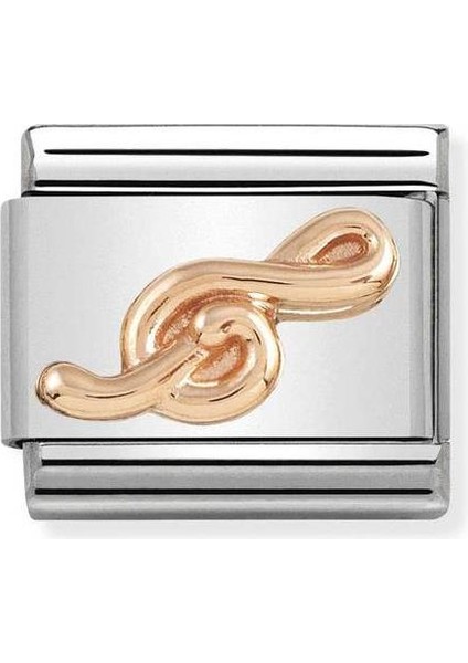 Composable Classic Dekoratif Link - Semboller Kabartma - Sol Anahtarı - 9k Rose Altın