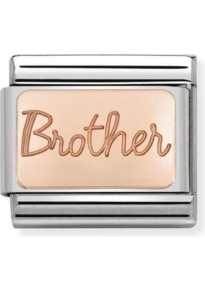 Composable Classic Dekoratif Link - Plakalar Mesajlar - Erkek Kardeş - 9k Rose Altın