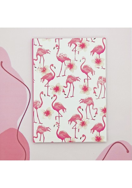 Sert Kapaklı A5 Not Defteri Tarihsiz Ajanda Flamingo