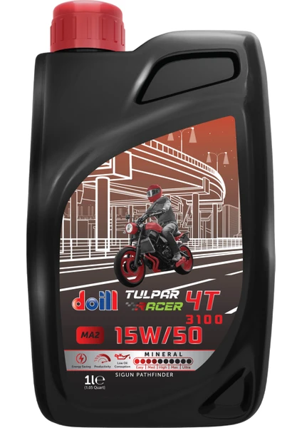 TULPAR RACER 15W-50 4T - 4 Zamanlı 1 Litre Motosiklet Yağı (Üretim Yılı: 2024)