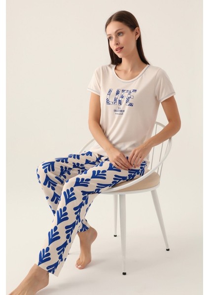 Yumuşak Dokulu Kısa Kol Kadın Pijama Takım 2921 modelleri