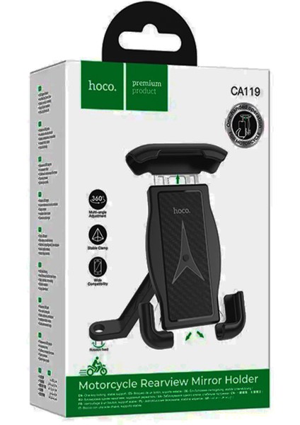 Hoco CA119 Motosiklet Dikiz Aynası Tutucusunu 4,5-7,0 Inç Telefon Uyumlu