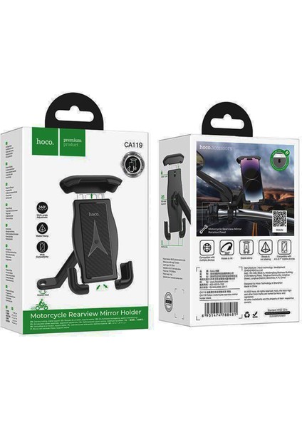 Hoco CA119 Motosiklet Dikiz Aynası Tutucusunu 4,5-7,0 Inç Telefon Uyumlu fırsatları