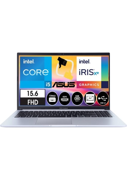Vivobook-15 F1502ZA-EJ1534 Intel Core I5 1235U 40GB 512GB SSD 15.6" Fhd Windows 11 Pro Taşınabilir Bilgisayar Snertech Çanta