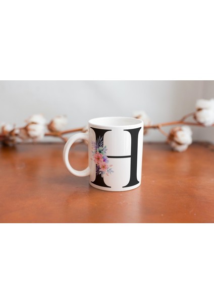 Kişiselleştirilebilir H Harfli Baskılı Premium Porselen Kupa Bardak fiyatları