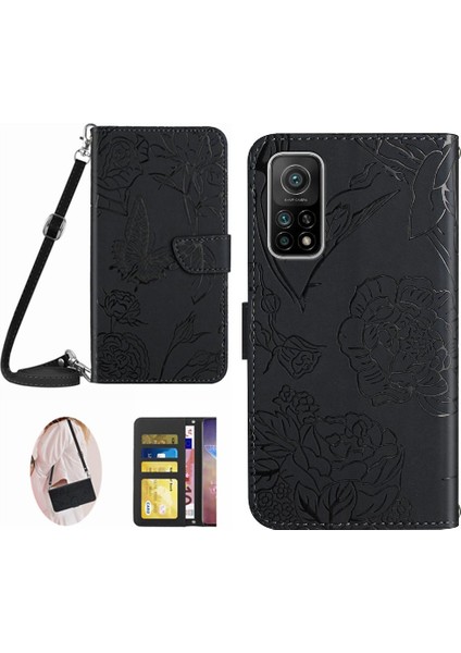 Xiaomi 10T/10T Pro Telefon Kılıfı Yumuşak Pu Deri Kelebekler ve &amp; (Yurt Dışından)