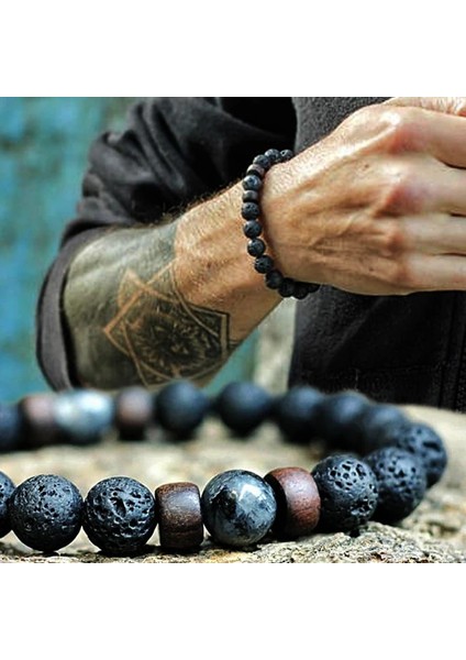 No.21 Boyutu Lav Taşı Erkek Bilezik Doğal Aytaşı Boncuk Tibet Buda Bilezik Çakra Difüzör Bilezikler Erkekler Takı Hediyeler (Yurt Dışından) fiyatları