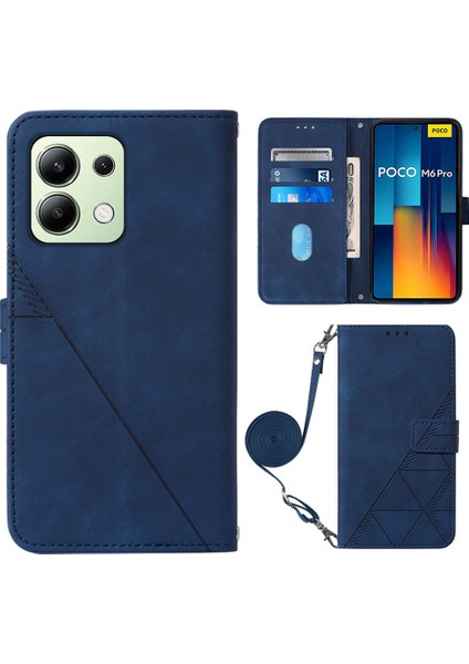 Xiaomi Redmi Note 13 Pro 4g ile Uyumlu Tam Korumalı Yumuşak Pu Deri Kapaklı Cüzdan Telefon Kılıfı, Kart Tutuculu ve Uzun Askılı (Yurt Dışından)