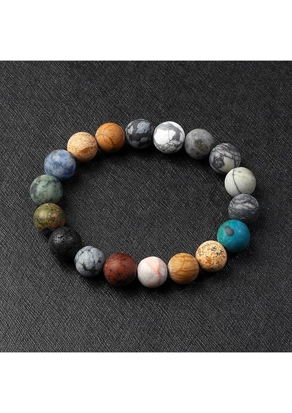 19CM-7.48 Inç Tarzı No.39 Boyutu Galaxy Güneş Sistemi Bilezik Erkekler Evren Dokuz Gezegenler Doğal Taş Yıldız Toprak Ay Kadınlar Için Bilezikler Moda Çift Takı (Yurt Dışından)