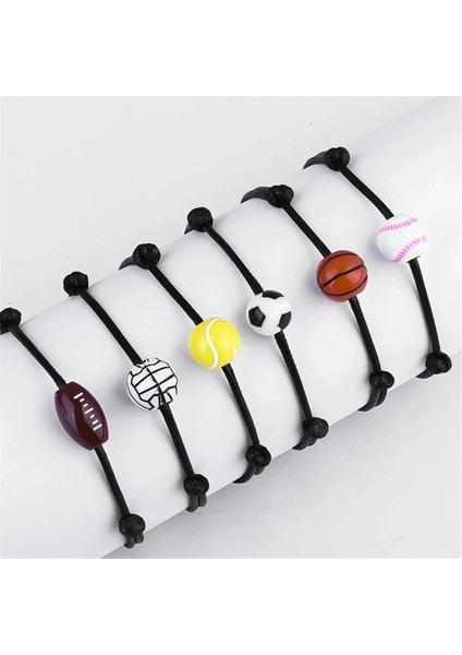 Renk Stili A1-H-SP034-H Spor Tarzı Ayarlanabilir Ilham Basketbol Futbol Rugby Voleybol Örgülü Halat Bilezik Topu Charm Bilezikler Erkekler Hediyeler Için (Yurt Dışından) fiyatları