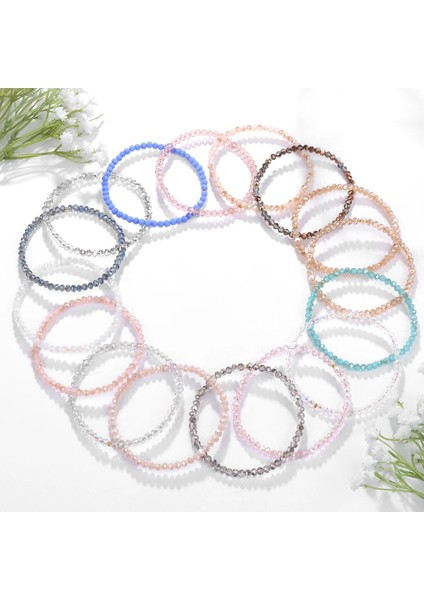 19CM Tarzı No.9 Et Kristal Bilezikler Kadınlar Kızlar Için Doğal Taş Boncuklu Bilezikler Gri Pembe Beyaz Mavi Serisi Kristal Moda Takı (Yurt Dışından) modelleri