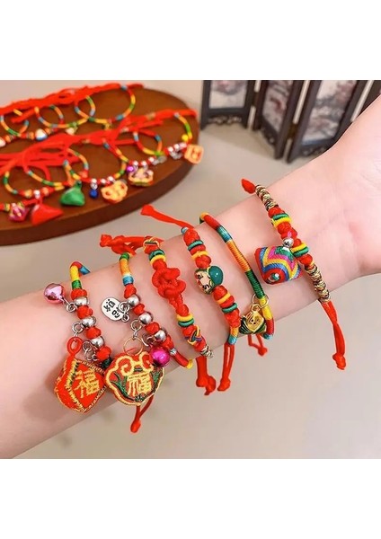 Q Şanslı Kırmızı Dize Feng Shui Bilezik Bileklik El Yapımı Ayarlanabilir Para Çekmek Para Servet Bilezik Bebek Çocuk Yetişkin Için (Yurt Dışından) fırsatları