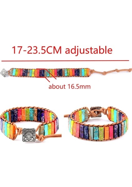 S389-1 Çok Renkli Doğal Taş Deri Tibet Çingene Boncuklu Ayarlanabilir Bilezik Erkekler ve Kadınlar Için Vintage Etnik El Yapımı Çift Takı (Yurt Dışından) modelleri