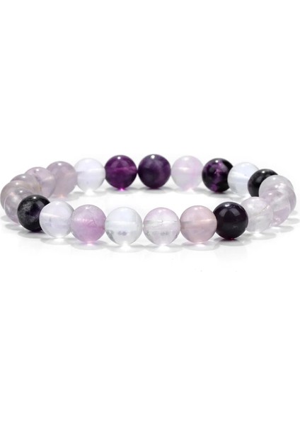 17CM Tarzı 2.florit Erkekler Bilezikler Doğal Şifa Enerji Kaplan Gözü Bilezik Cilalı Lapis Lazuli Boncuk Bileklik Elastik Pulsera Kadınlar Takı (Yurt Dışından)