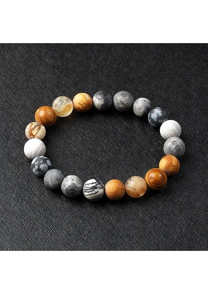 23CM-9.06INÇ Tarzı No.41 Boyutu Galaxy Güneş Sistemi Bilezik Erkekler Evren Dokuz Gezegenler Doğal Taş Yıldız Toprak Ay Kadınlar Için Bilezikler Moda Çift Takı (Yurt Dışından)