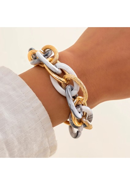 No.2 Boyutu Ingesight.z Renkli Akrilik Bükülmüş Bilezikler El Kadınlar Için Boho Tıknaz Kalın Reçine Dostluk Bilezik Bilek Zinciri Takı (Yurt Dışından) fırsatları