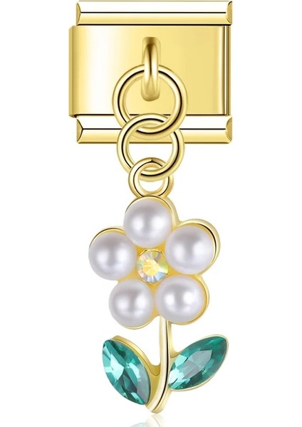 A Ha Yeni Moda Çiçek Şanslı Italyan Charm Bağlantılar Fit 9mm Bilezik Paslanmaz Çelik Dıy Takı Yapımı DJ646 (Yurt Dışından)