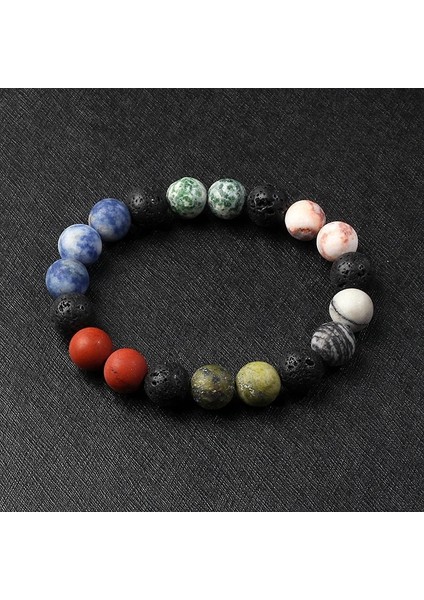 23CM-9.06INÇ Tarzı No.21 Boyutu Galaxy Güneş Sistemi Bilezik Erkekler Evren Dokuz Gezegenler Doğal Taş Yıldız Toprak Ay Kadınlar Için Bilezikler Moda Çift Takı (Yurt Dışından)