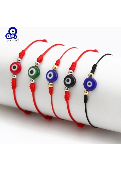 No.1 Boyutu Şanslı Göz El Yapımı Renkli Boncuklar Örgülü Bilezik Ayarlanabilir Kırmızı Mavi Halat Nazar Boncuk Bilezik Kadınlar Için Genç Kız Takısı BE510 (Yurt Dışından) fiyatları