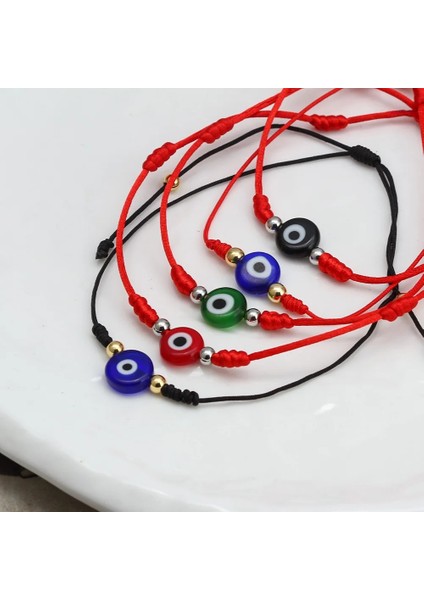 No.1 Boyutu Şanslı Göz El Yapımı Renkli Boncuklar Örgülü Bilezik Ayarlanabilir Kırmızı Mavi Halat Nazar Boncuk Bilezik Kadınlar Için Genç Kız Takısı BE510 (Yurt Dışından) modelleri
