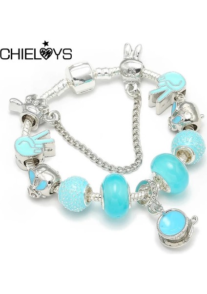 21CM Tarzı No.18 Boyutu Chıeloys Güzel Unicorn Kolye Charm Bilezikler Avrupa Moda Murano Cam Boncuk Bilezik Kadınlar Için Dıy Takı Pulseras (Yurt Dışından) modelleri