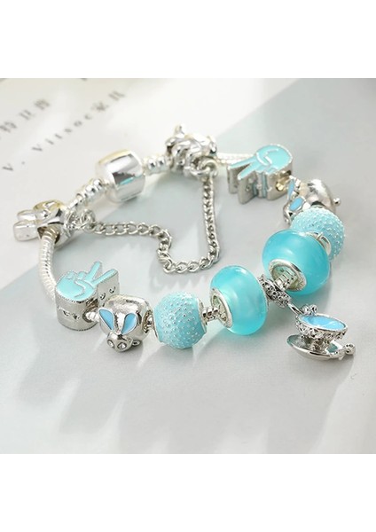 21CM Tarzı No.18 Boyutu Chıeloys Güzel Unicorn Kolye Charm Bilezikler Avrupa Moda Murano Cam Boncuk Bilezik Kadınlar Için Dıy Takı Pulseras (Yurt Dışından) fırsatları