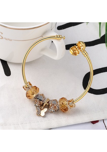 21CM Tarzı No.4 Boyutu Baopon Altın Renk Kalp Boncuk Charm Bilezikler Kelebek Kolye ile Kadınlar Takı Için Bilezik ve Bilezikler Uyar (Yurt Dışından) indirimleri