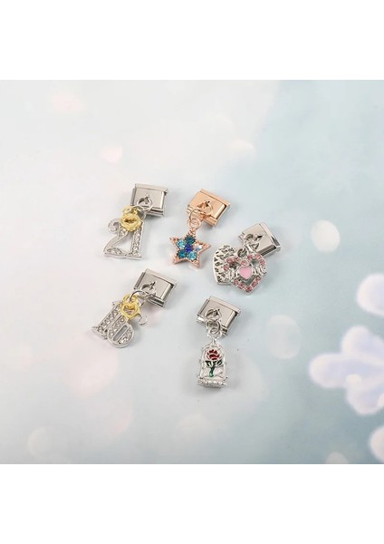 H Ha Yeni Moda Sır Çiçek Doğum Günü Charm Italyan Bağlantı Fit Dıy 9mm Paslanmaz Çelik Bilezik Dıy Takı DJ567 (Yurt Dışından) modelleri