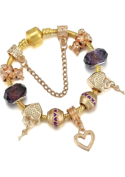 18CM Tarzı GD039 Togory Otantik Altın Renk Arılar Dangles Charm Bilezik Beyaz Kristal Boncuklar Güzel Bilezik Kadınlar Çocuklar Için Doğum Günü Hediyeleri (Yurt Dışından)