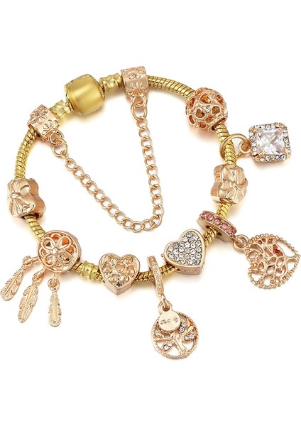 16CM Tarzı GD034 Togory Otantik Altın Renk Arılar Dangles Charm Bilezik Beyaz Kristal Boncuklar Güzel Bilezik Kadınlar Çocuklar Için Doğum Günü Hediyeleri (Yurt Dışından)
