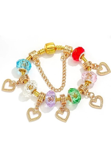 21CM Tarzı GD028 Togory Otantik Altın Renk Arılar Dangles Charm Bilezik Beyaz Kristal Boncuklar Güzel Bilezik Kadınlar Çocuklar Için Doğum Günü Hediyeleri (Yurt Dışından)