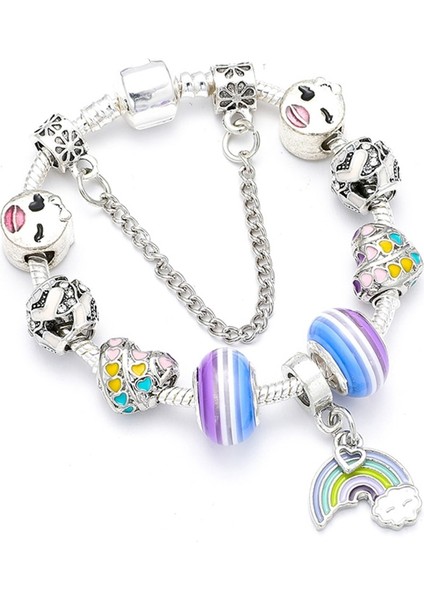 21CM Tarzı No.23 Boyutu Chıeloys Güzel Unicorn Kolye Charm Bilezikler Avrupa Moda Murano Cam Boncuk Bilezik Kadınlar Için Dıy Takı Pulseras (Yurt Dışından)