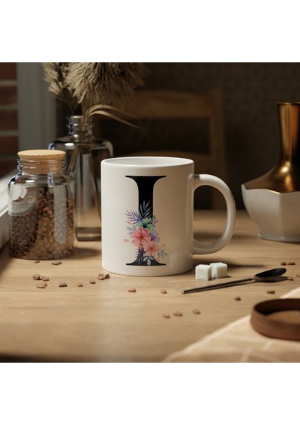 Kişiselleştirilebilir I Harfli Baskılı Premium Porselen Kupa Bardak fiyatları