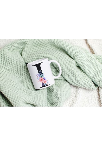 Kişiselleştirilebilir I Harfli Baskılı Premium Porselen Kupa Bardak modelleri