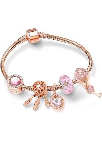 21CM Tarzı TG001 Togory Antik Kristal Kalp Charm Bilezik Murano Cam Boncuklu Bilezik Kadınlar Için Sevgililer Günü Hediyesi Takı (Yurt Dışından)