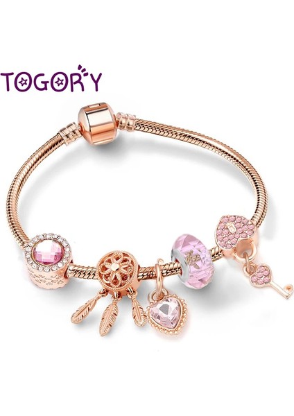 21CM Tarzı TG001 Togory Antik Kristal Kalp Charm Bilezik Murano Cam Boncuklu Bilezik Kadınlar Için Sevgililer Günü Hediyesi Takı (Yurt Dışından) fiyatları