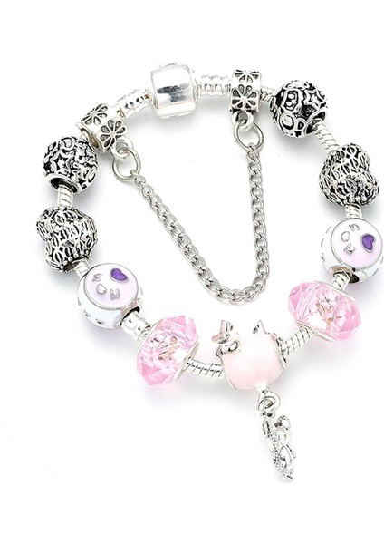 18CM Tarzı No.40 Boyutu Chıeloys Güzel Unicorn Kolye Charm Bilezikler Avrupa Moda Murano Cam Boncuk Bilezik Kadınlar Için Dıy Takı Pulseras (Yurt Dışından)