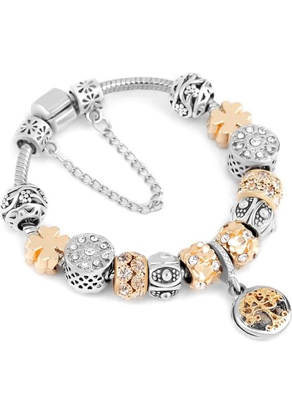18CM Tarzı GD010 Togory Otantik Altın Renk Arılar Dangles Charm Bilezik Beyaz Kristal Boncuklar Güzel Bilezik Kadınlar Çocuklar Için Doğum Günü Hediyeleri (Yurt Dışından)