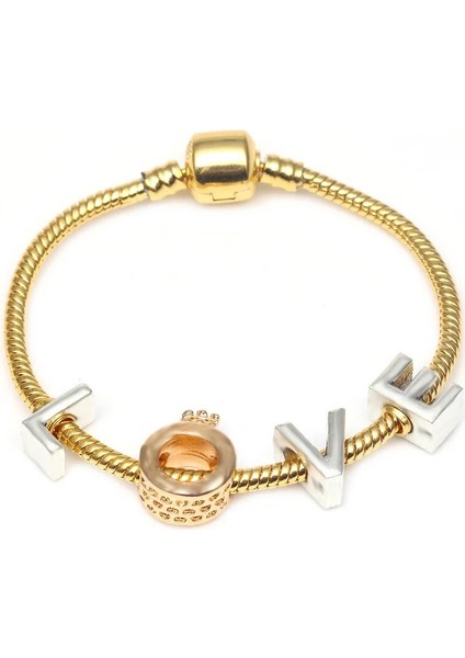 20CM Tarzı GD013 Togory Otantik Altın Renk Arılar Dangles Charm Bilezik Beyaz Kristal Boncuklar Güzel Bilezik Kadınlar Çocuklar Için Doğum Günü Hediyeleri (Yurt Dışından)