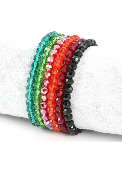 No.14 Boyutu Moda Renkli 6mm Cam Kristal Boncuklu Bilezikler Halat Mesafe Bilezik Femme El Yapımı Wrap Bilezik Kadınlar ve Kızlar Için (Yurt Dışından) fiyatları