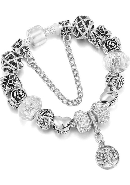 17CM Tarzı TG031 Baopon Antik Kristal Kalp Charm Bilezik Murano Cam Boncuk Bilezik Kadınlar Için Sevgililer Günü Hediyesi Takı (Yurt Dışından)