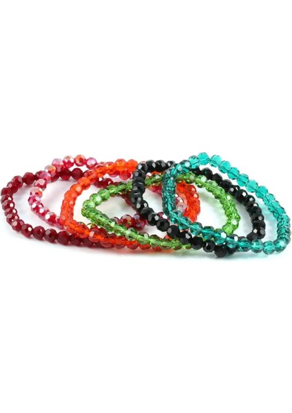 No.19 Boyutu Moda Renkli 6mm Cam Kristal Boncuklu Bilezikler Halat Mesafe Bilezik Femme El Yapımı Wrap Bilezik Kadınlar ve Kızlar Için (Yurt Dışından) modelleri