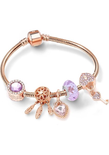 21CM Tarzı A05 Baopon Antik Kristal Kalp Charm Bilezik Murano Cam Boncuk Bilezik Kadınlar Için Sevgililer Günü Hediyesi Takı (Yurt Dışından)