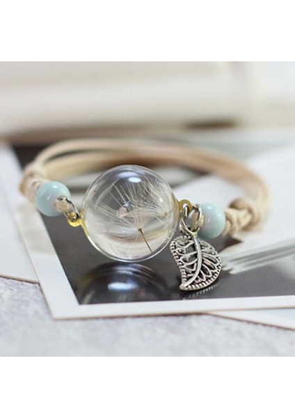 B 1 Adet Yeni Ayarlanabilir Kurutulmuş Çiçekler Bitki Örnekleri Bilezik Topu Karahindiba Her Yerde Gökyüzü Yıldız Kız Kadın Severler Hediyeler (Yurt Dışından)