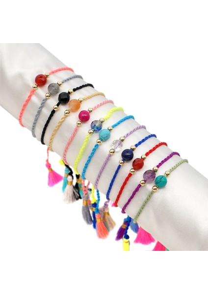 B-B190051E GO2BOHO Dostluk Bilezikler Doğal Taş Charm Bilezik Kadınlar Takı Için Assel Dize Ayarlanabilir Bilezik Şanslı Getirmek (Yurt Dışından) modelleri