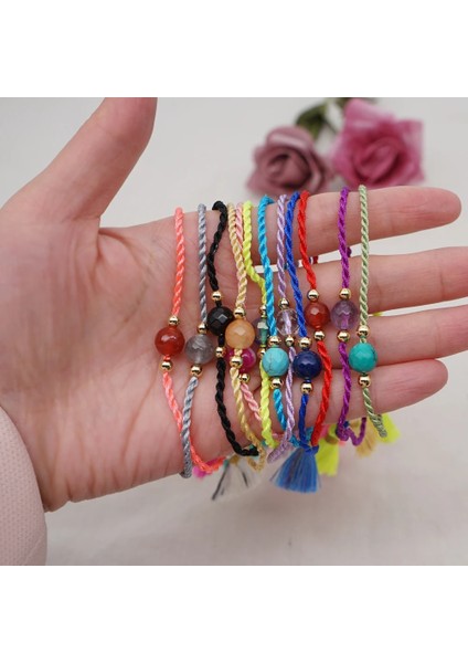 B-B190051E GO2BOHO Dostluk Bilezikler Doğal Taş Charm Bilezik Kadınlar Takı Için Assel Dize Ayarlanabilir Bilezik Şanslı Getirmek (Yurt Dışından) fırsatları