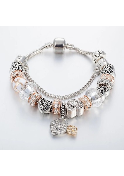 19CM Tarzı B16077 Annapaer En Çok Satan Pulseiras Lüks Tam Rhinestone Charms Abalorio Trendy Retro Boncuk Fit Pan Orijinal Bilezik Bilezik (Yurt Dışından)
