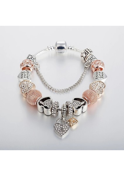 20CM Tarzı B16042 Annapaer En Çok Satan Pulseiras Lüks Tam Rhinestone Charms Abalorio Trendy Retro Boncuk Fit Pan Orijinal Bilezik Bilezik (Yurt Dışından)