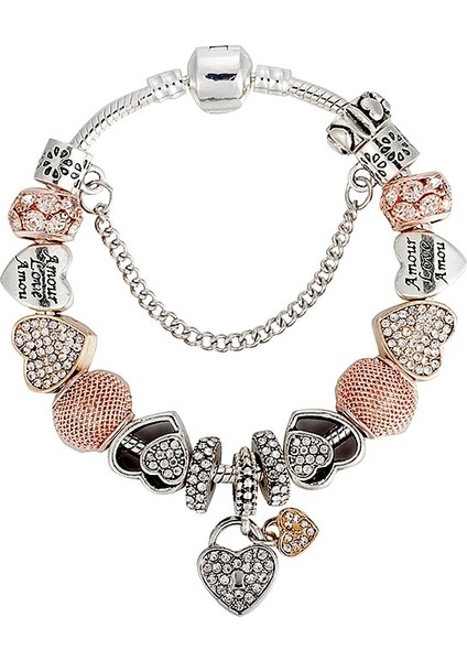 21CM Tarzı B18010 Annapaer En Çok Satan Pulseiras Lüks Tam Rhinestone Charms Abalorio Trendy Retro Boncuk Fit Pan Orijinal Bilezik Bilezik (Yurt Dışından)