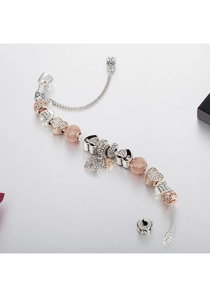 21CM Tarzı B18010 Annapaer En Çok Satan Pulseiras Lüks Tam Rhinestone Charms Abalorio Trendy Retro Boncuk Fit Pan Orijinal Bilezik Bilezik (Yurt Dışından)